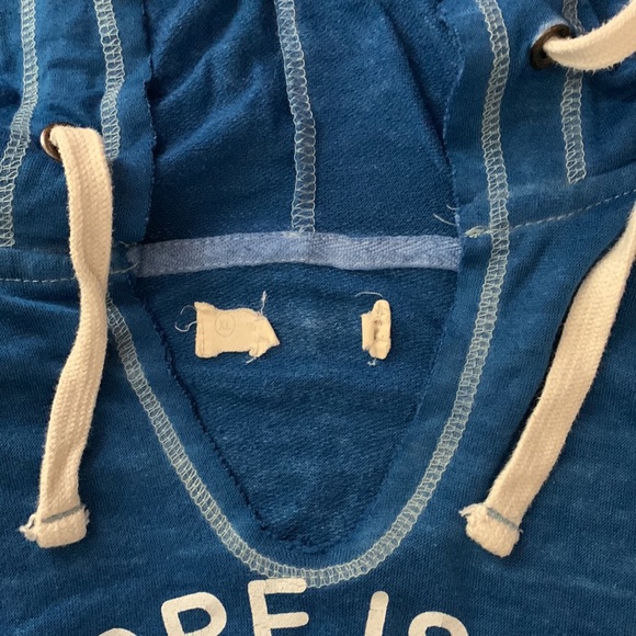 UZZI graphic design Padre Island Texas distressed hooded pullover coverup - Picture 8 of 16